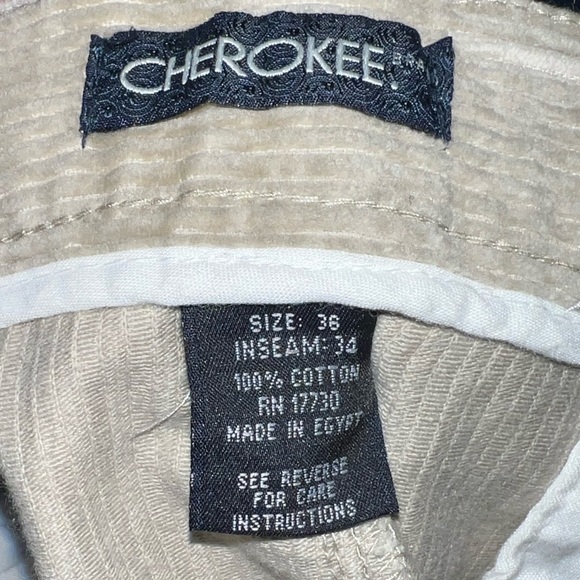 Cherokee Brand. Cream Colored Corduroy Pants. 36x34. - Picture 4 of 4